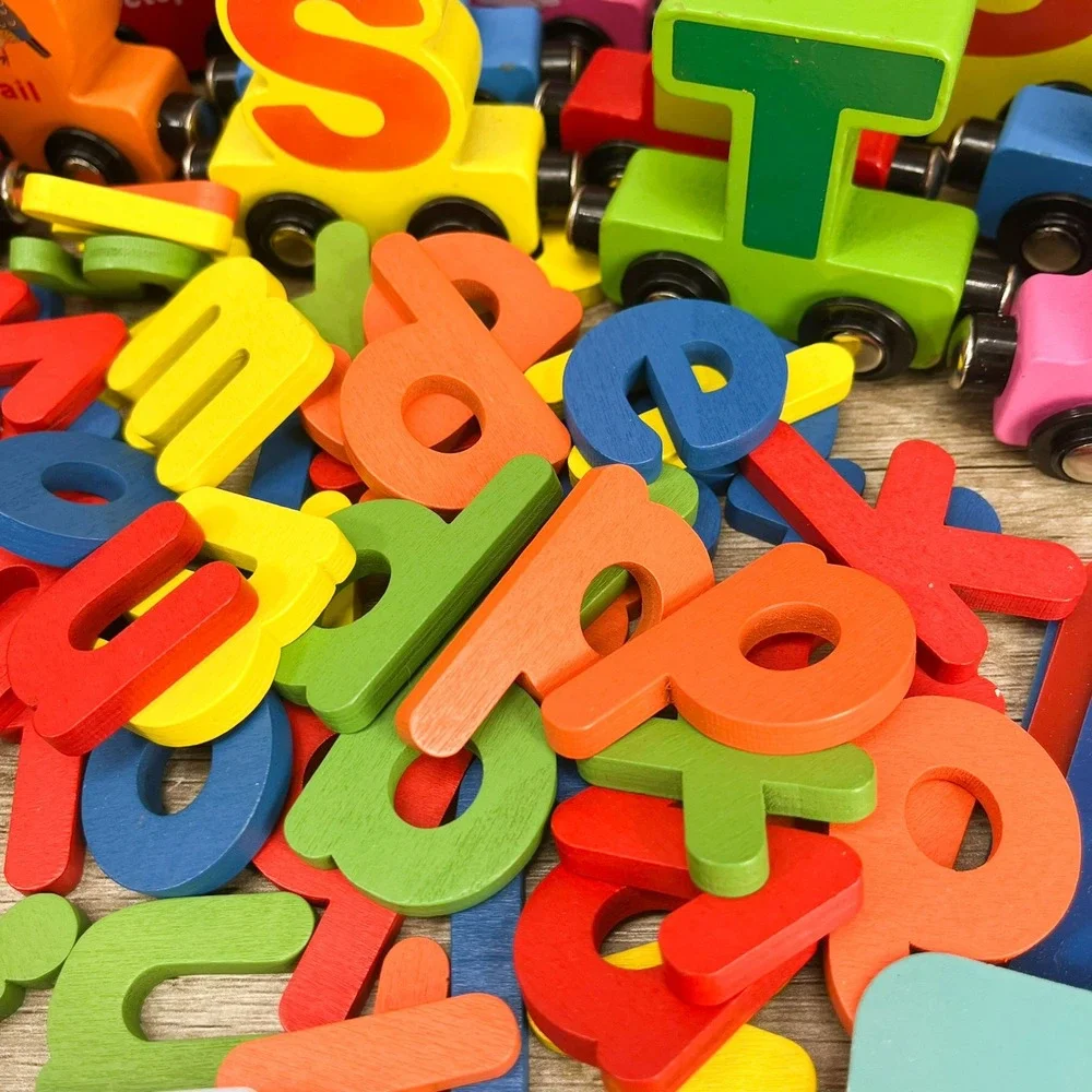 Preschool Learning Toy Lot Alphabet Train Magnetic Letters Flashcards Blocks